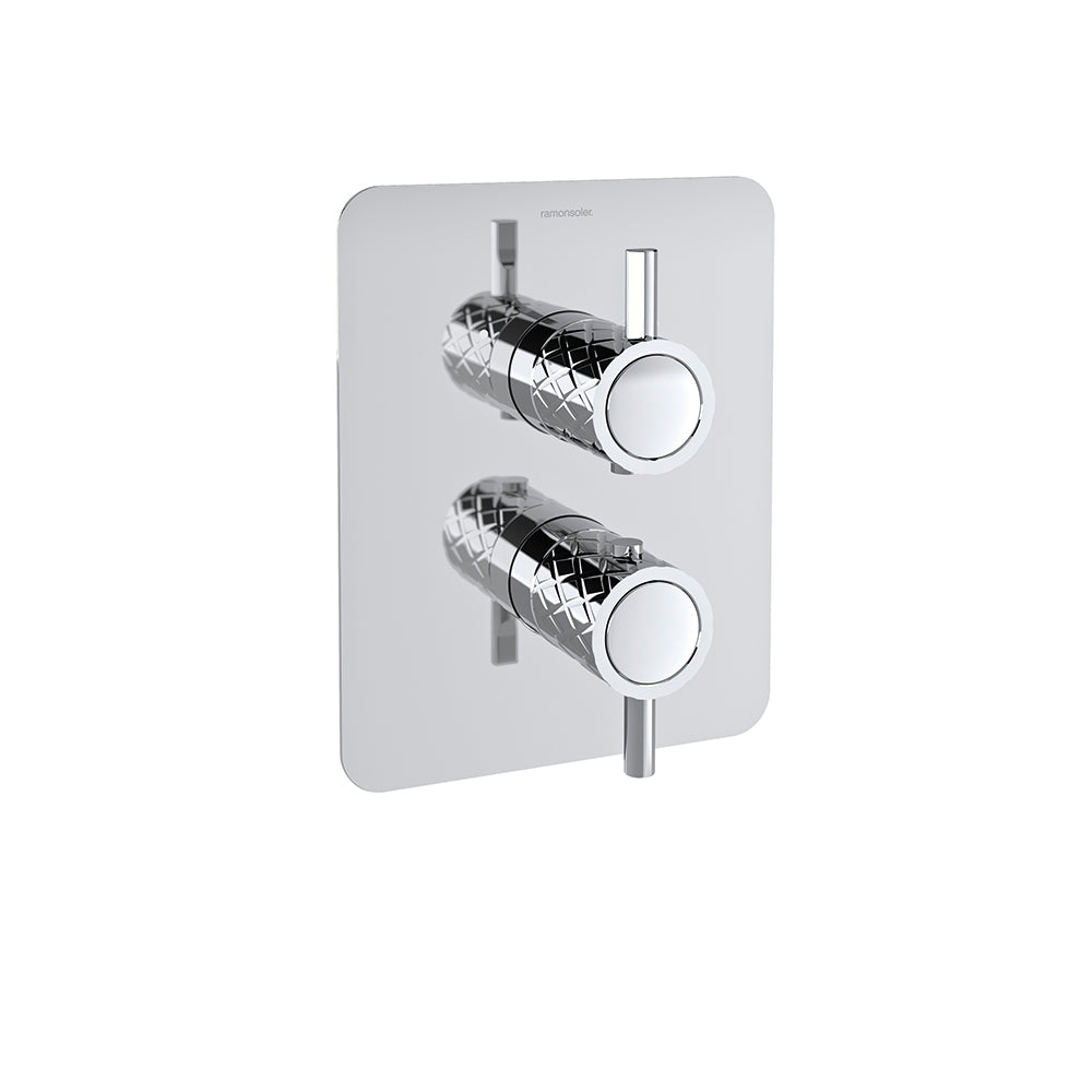 Ramon Soler - Odyssey Jewel, Thermostatic Shower Thermostat 2 Vägar med metallplatta, Chrome