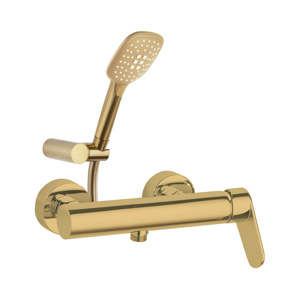 Ramon Soler - Alexia, a shower monomand set with shower equipment, brushed gold