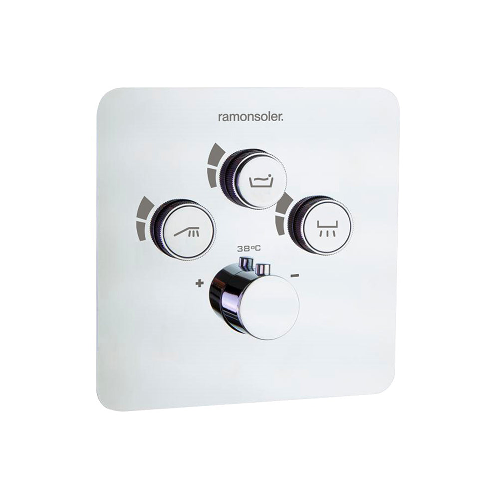 Ramon Soler - RS smart, recessed thermostatic set 3, chrome