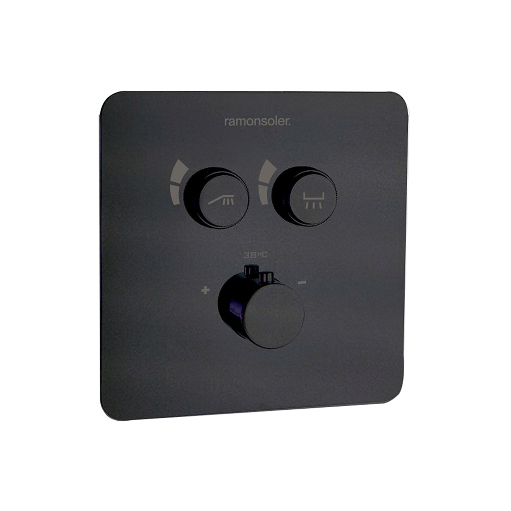 Ramon Soler - Rs intelligent, versenkte thermostatische Set 2 Routen, Matt Black