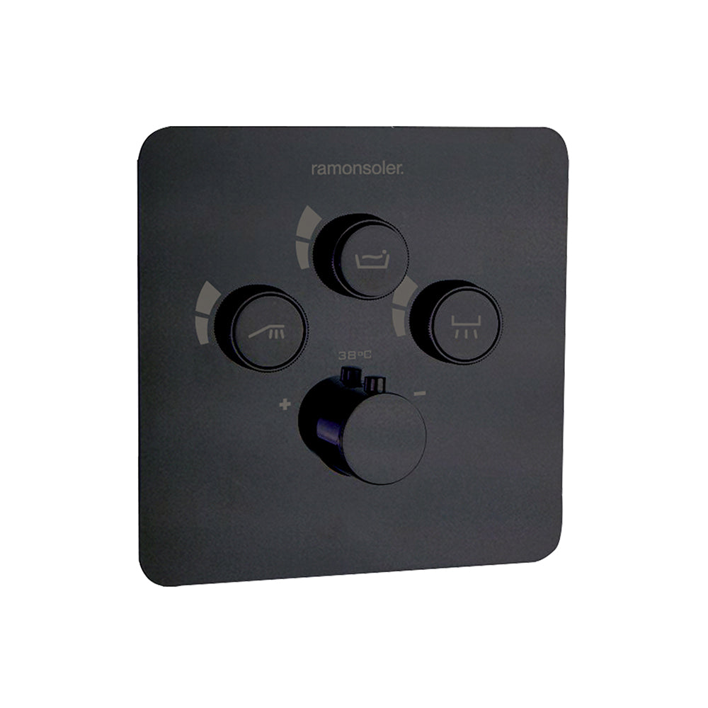 Ramon Soler - Rs intelligent, eingebrauchtes thermostatisches Set 3 Straßen, Matt Black