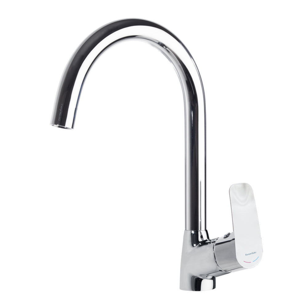 Ramon Soler - New Fly, monomando conical vertical sink with Caño Cisne, chrome