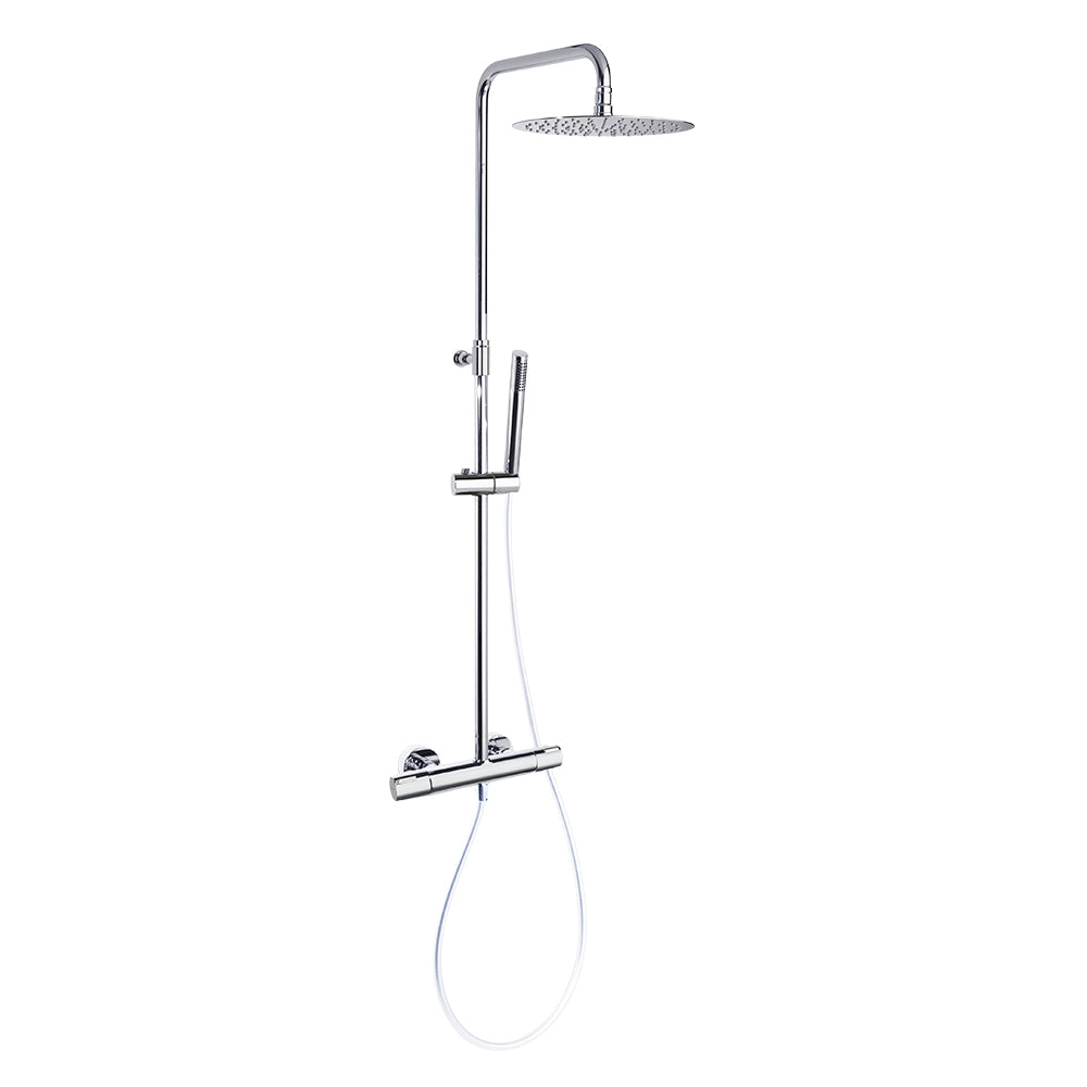 Ramon Soler - Tzar, Thermostatic Telescopic Column With Ø300 mm Metal Sprayer, Chrome