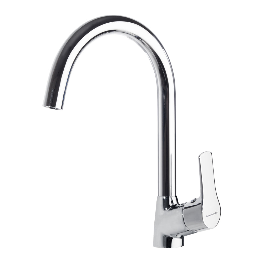 Ramon Soler - Titanium, Vertical Sink Monomand met Caño Swan, Chrome