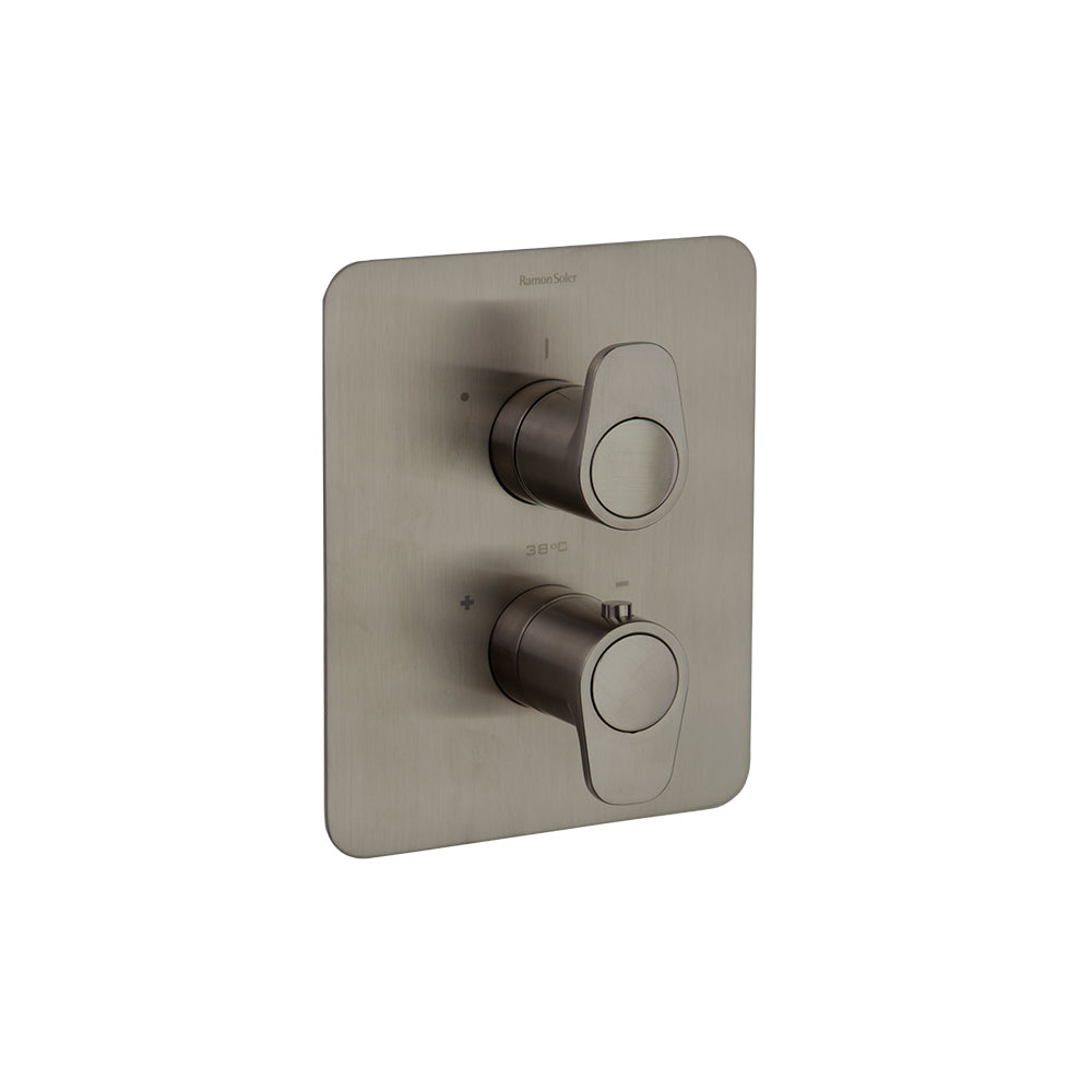 Ramon Soler - Alexia, shower thermostat built 1 track with metal plate, graphite