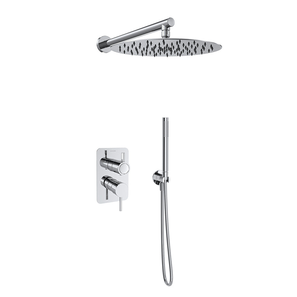 Ramon Soler - Odyssey, Embed Shower Monomand Set 2 drogi z metalowym opryskiwaczem 300 mm, Chrome