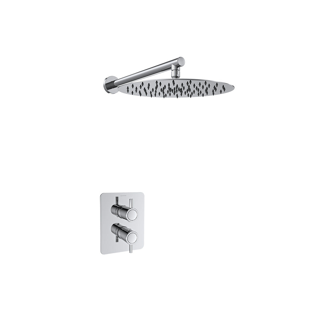 Ramon Soler - Odyssey, thermostatische set verzonken douche 1 pad met metalen sproeier 300 mm, chroom