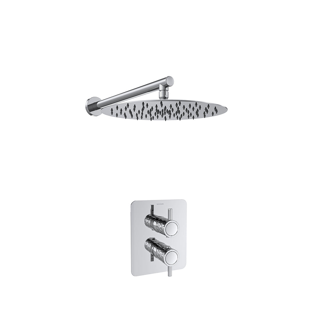 Ramon Soler - Odyssey jewel, recessed thermostatic set 1 path with metal sprinkler Ø300 mm, chrome