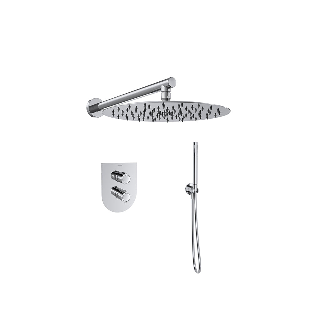 Ramon Soler - Urban Chic, Metallic Embolt Thermostat Set 2 Ways with Metallic Sprinkler Ø300mm