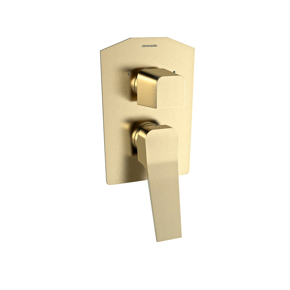 Ramon Soler - Prisma, built -in shower monomand 2 routes, brushed gold