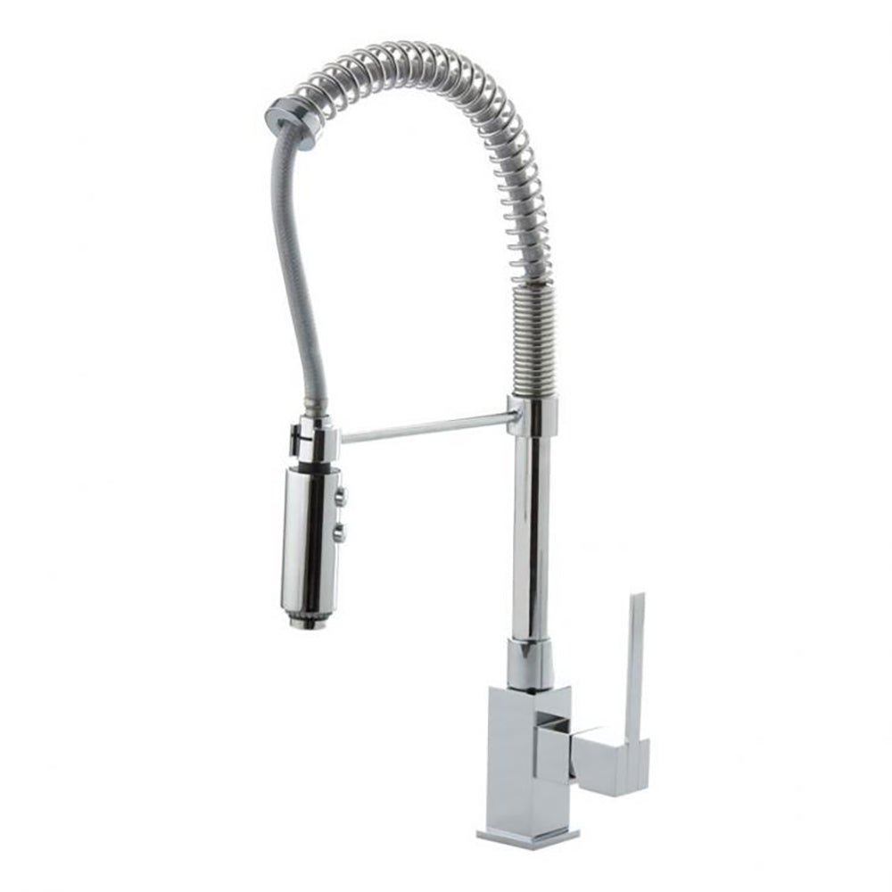 Ramon Soler - Kuatro nk, industrial sink monomand with extable pipe and two orientable jets, chrome