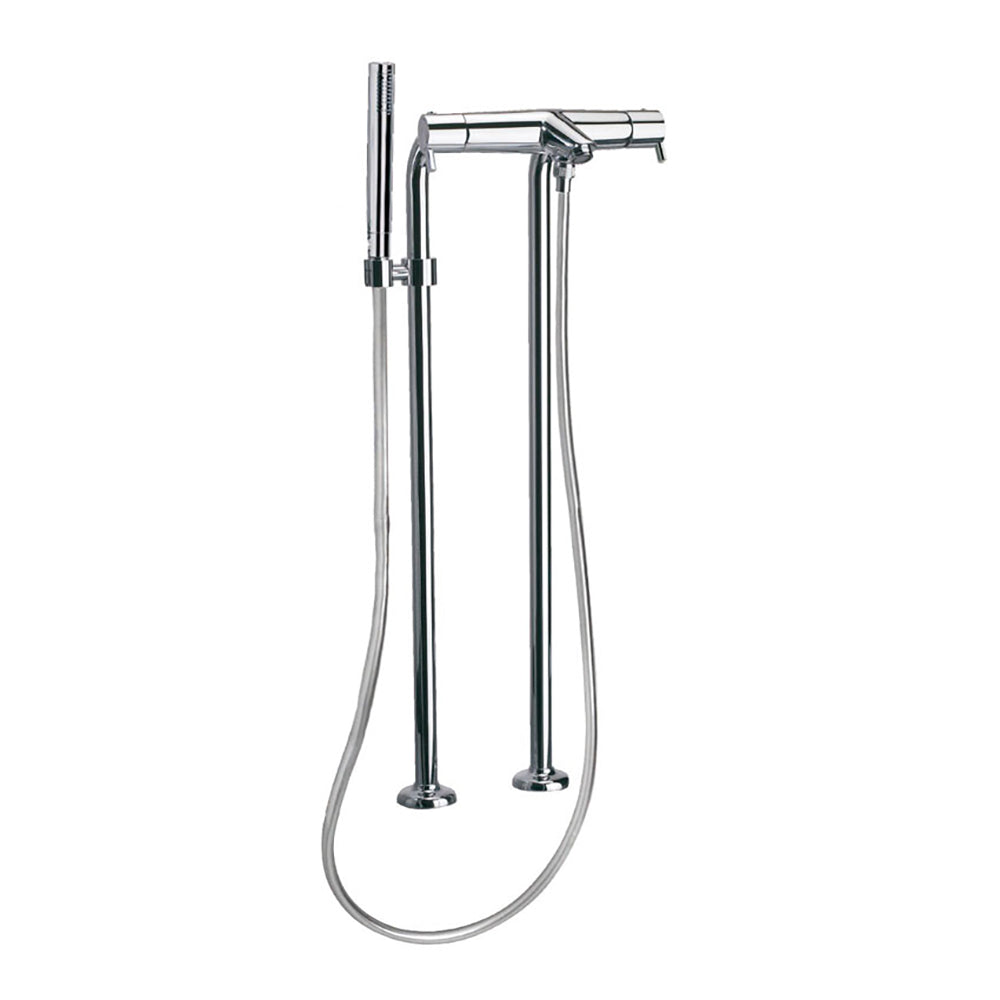 Ramon Soler - Drako, thermostatic bath-ducha foot column with metallic shower equipment, chrome