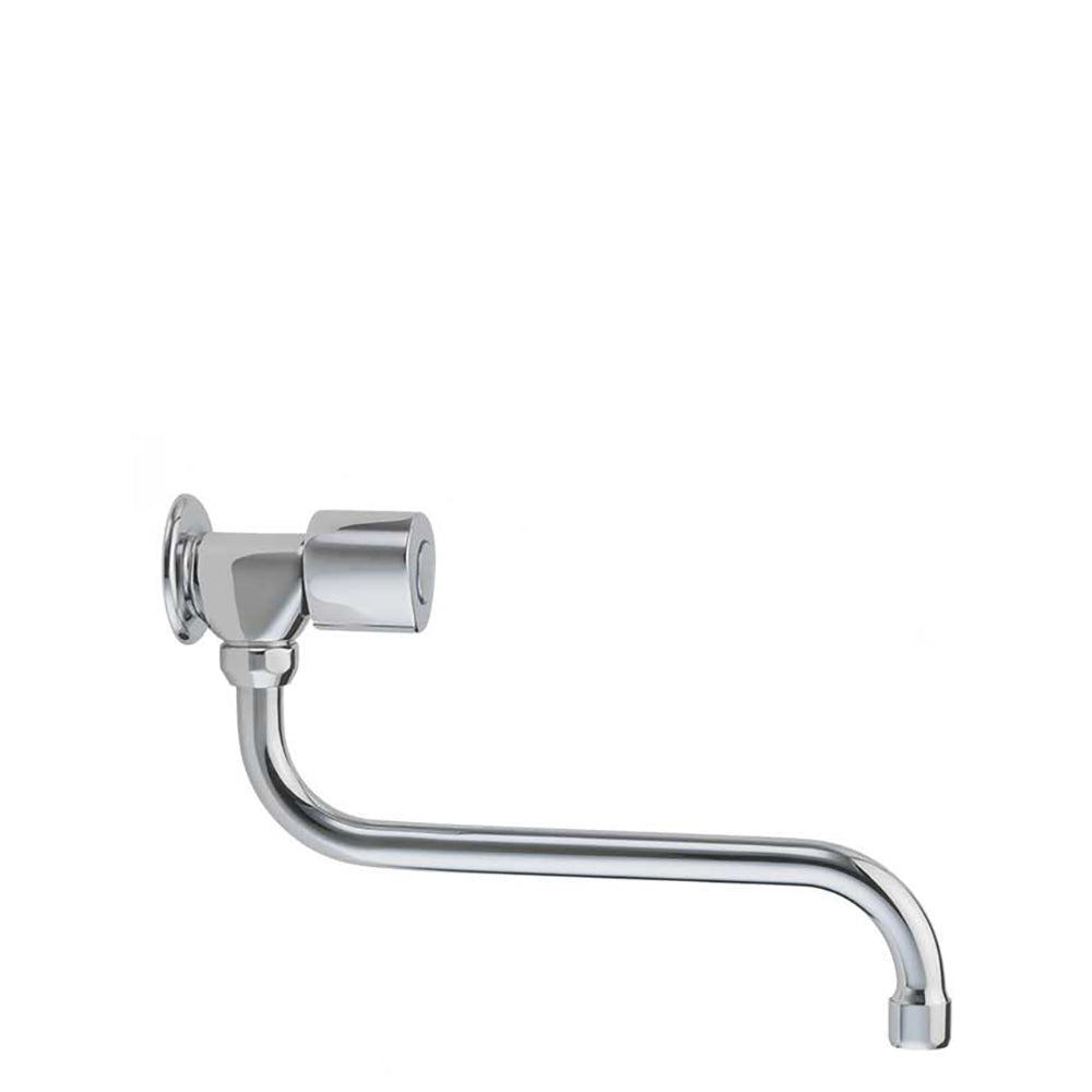 Ramon Soler - Eco, mural sink tap with long rotating pipe of 1 hot water, chrome