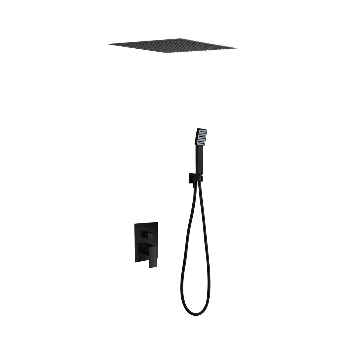 Imex - Matte Black Black Embed Shower Set