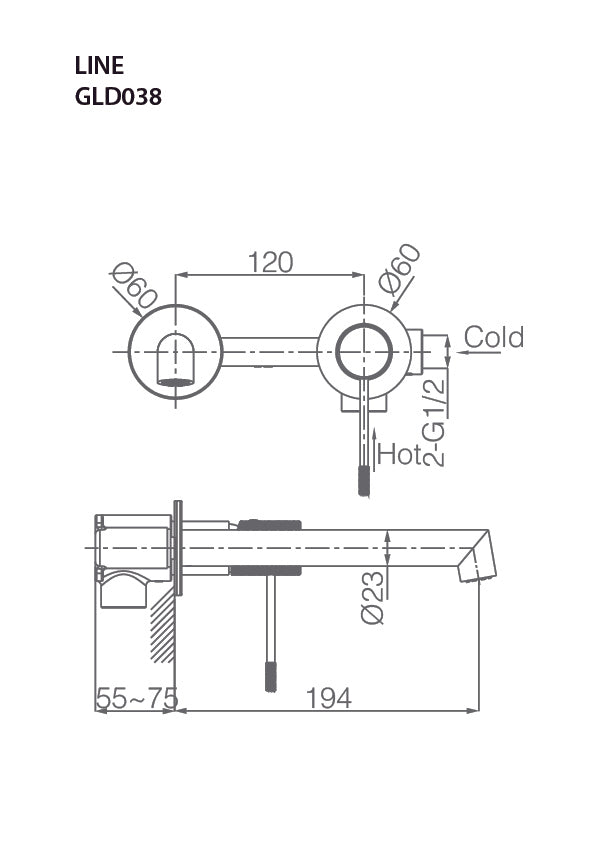 Imex – Line grifo monomando de lavabo empotrado