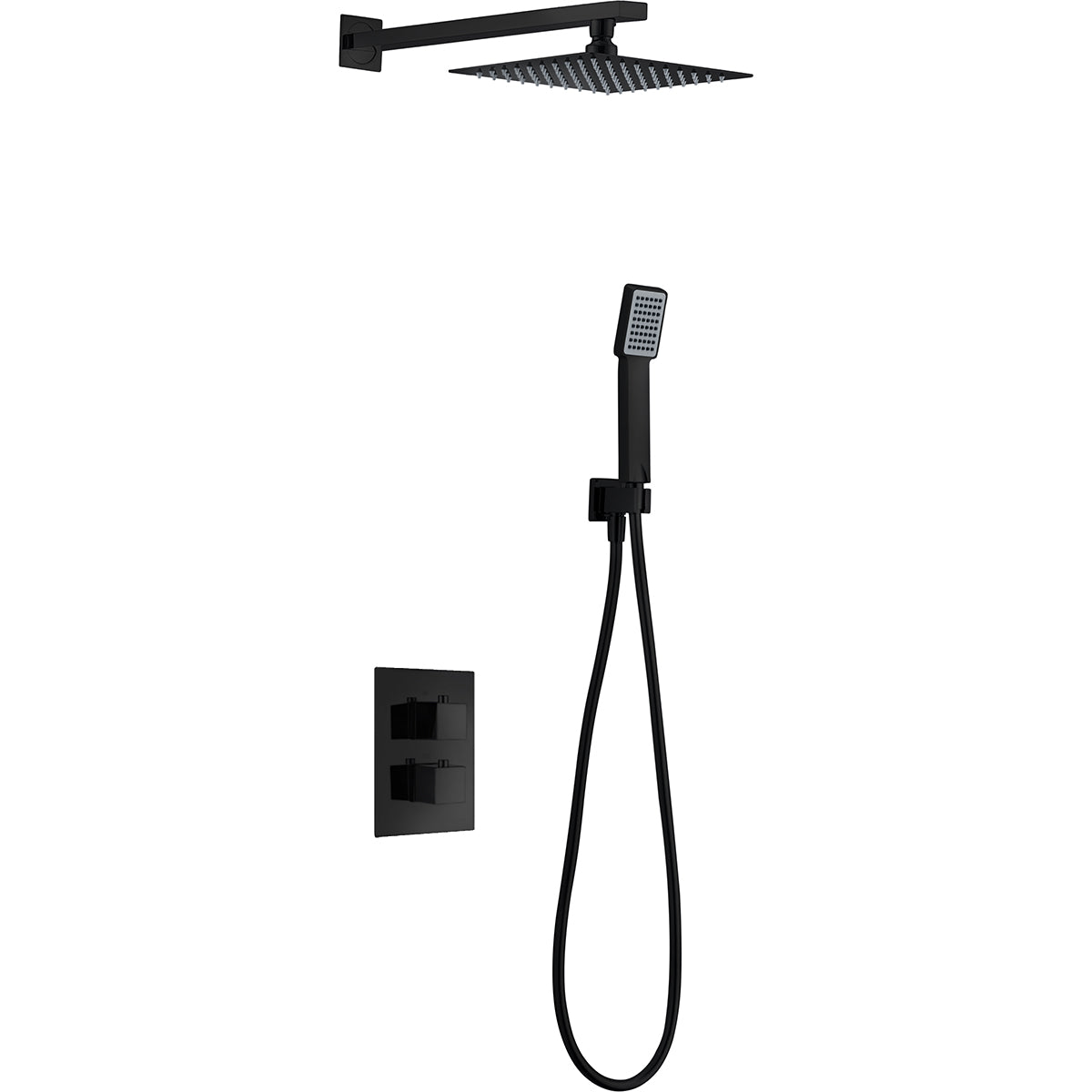 IMEX - Thermostatic buckled shower set Cies matte black