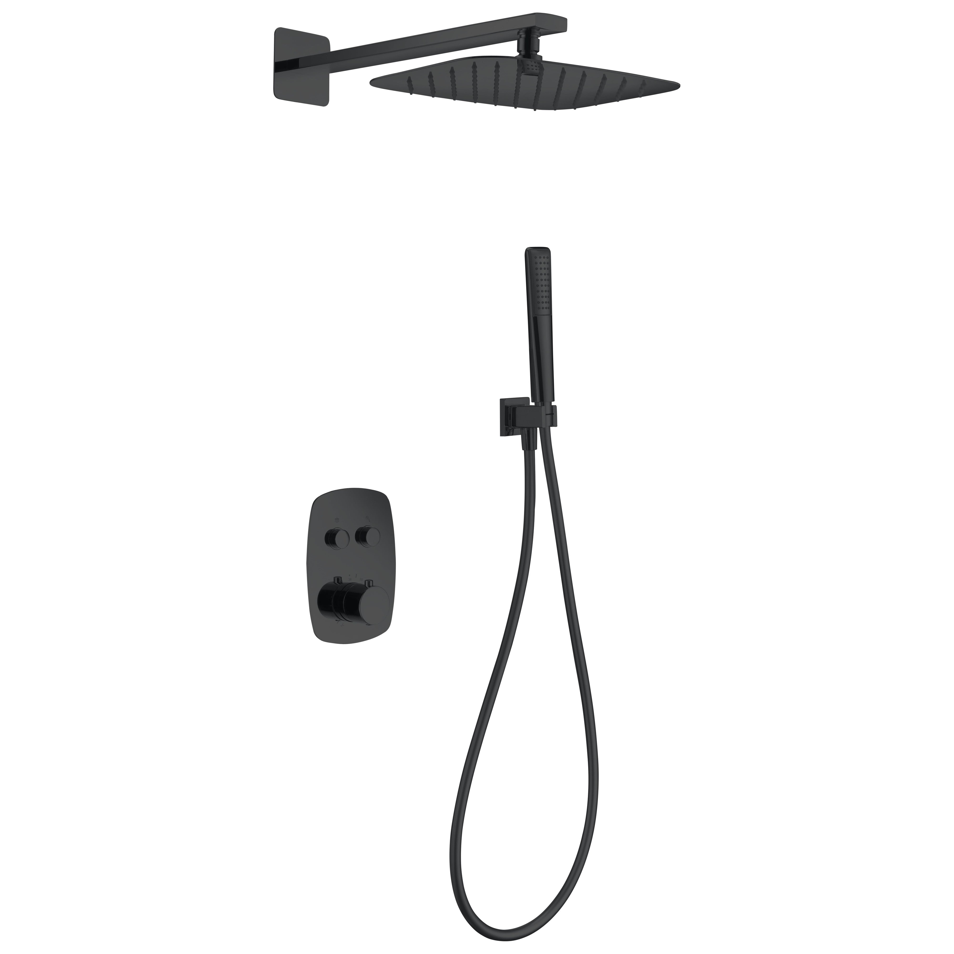 IMEX - Mate Black Black Binding Shower Set