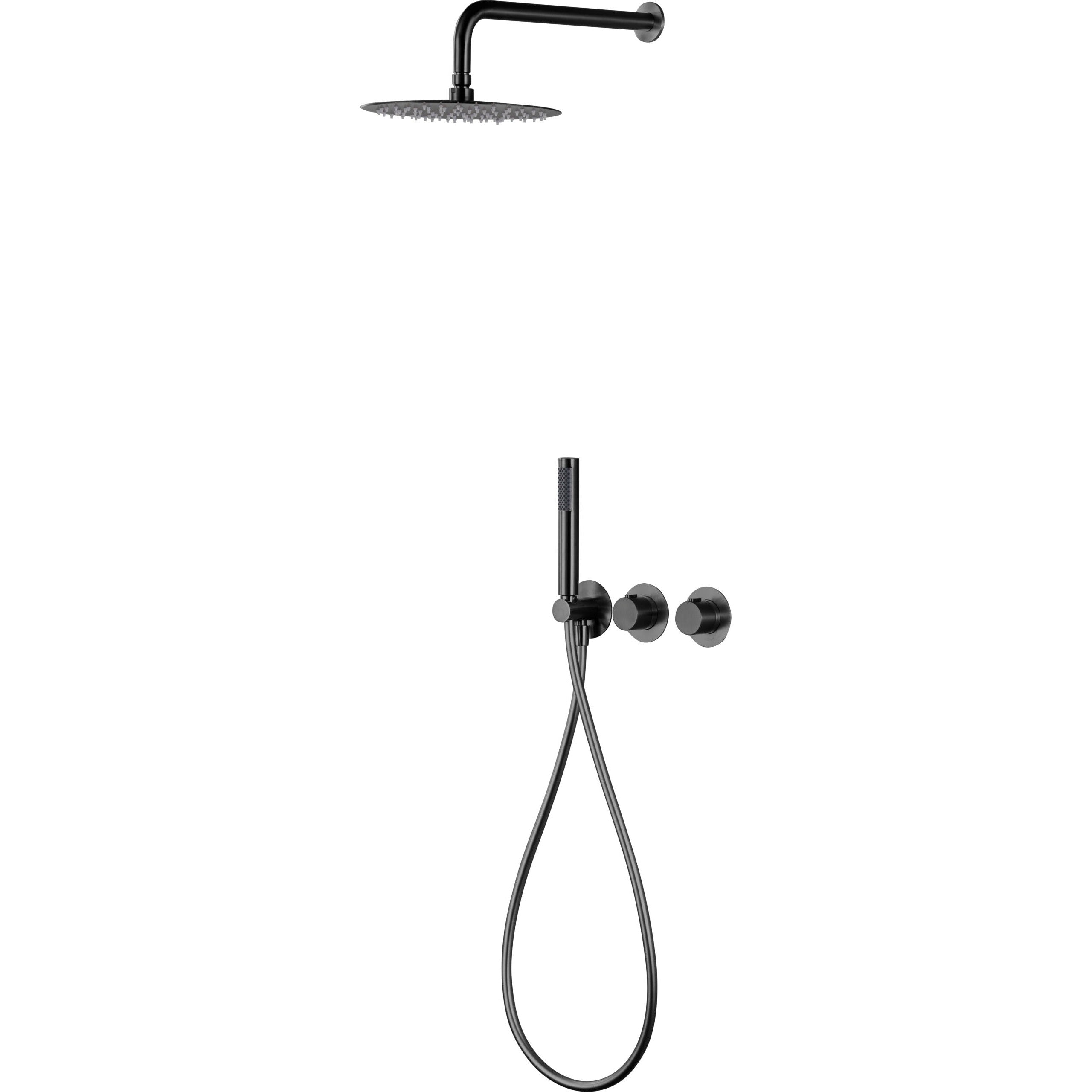 IMEX - EMPOTRATED THERMOSTATIC SHOWER ASSEN BLACK GUN METAL