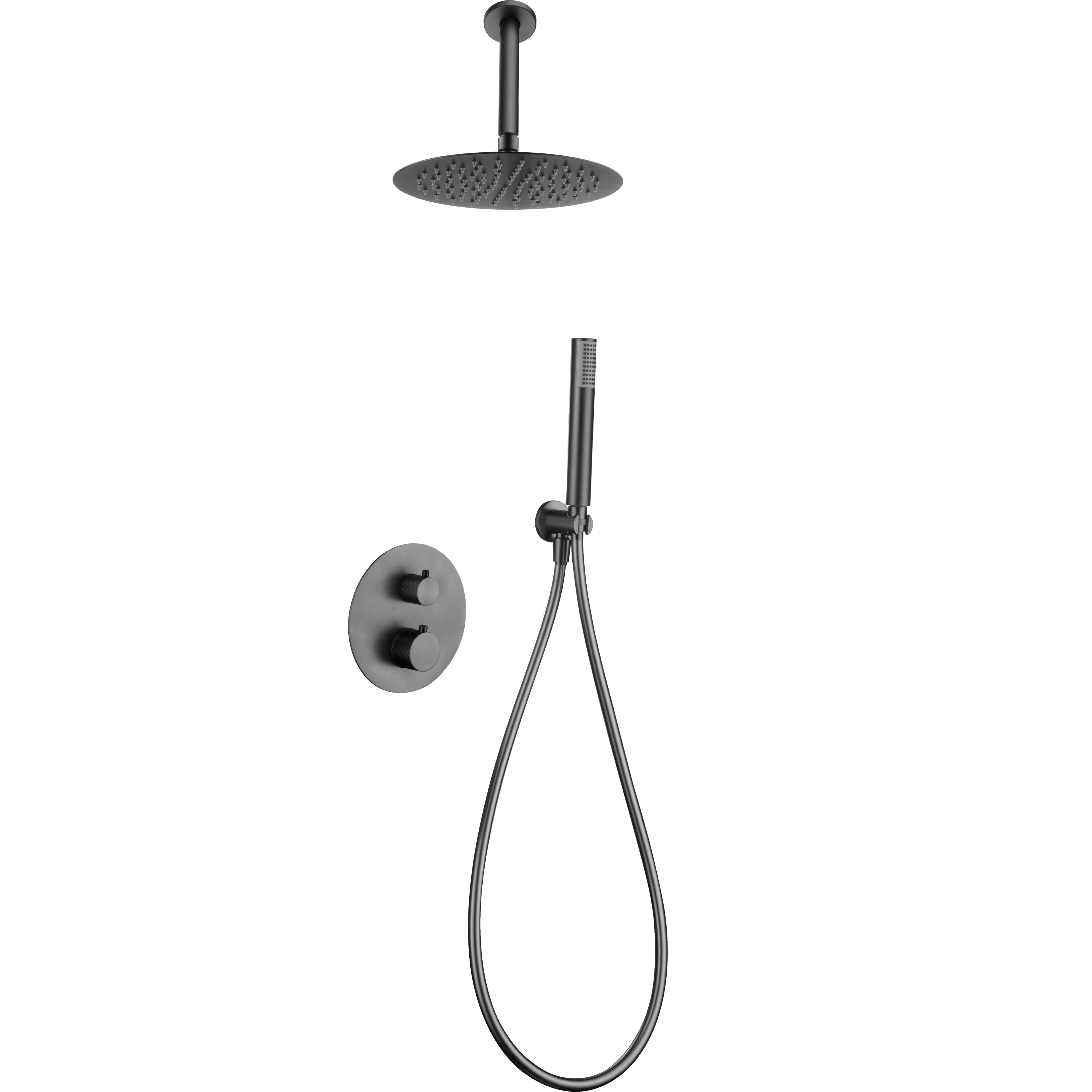 IMEX - Empoptated Thermostatic Shower Piamonte Black Gun Metal