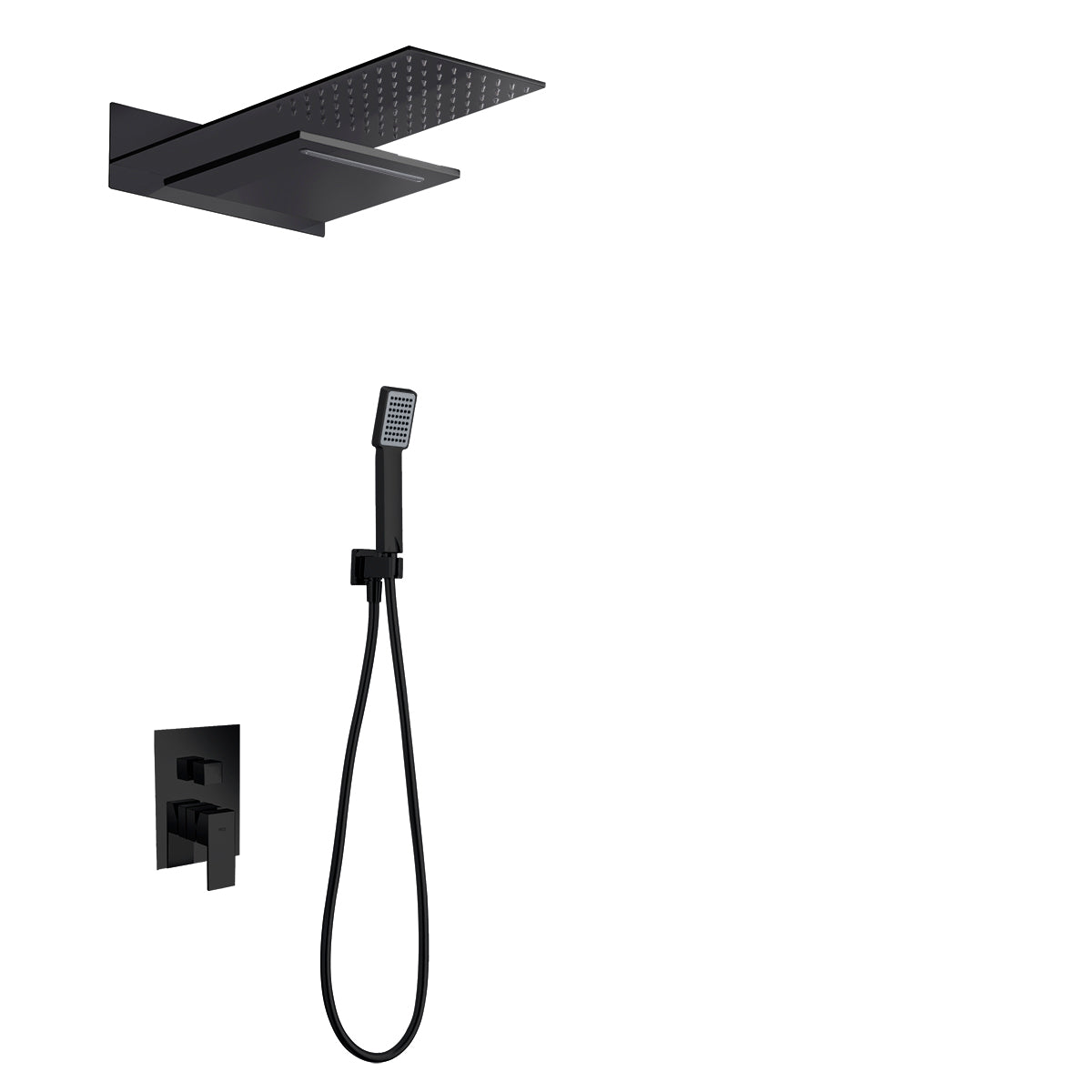 Imex - Thermostatic buckled shower set Rodas Matte Black