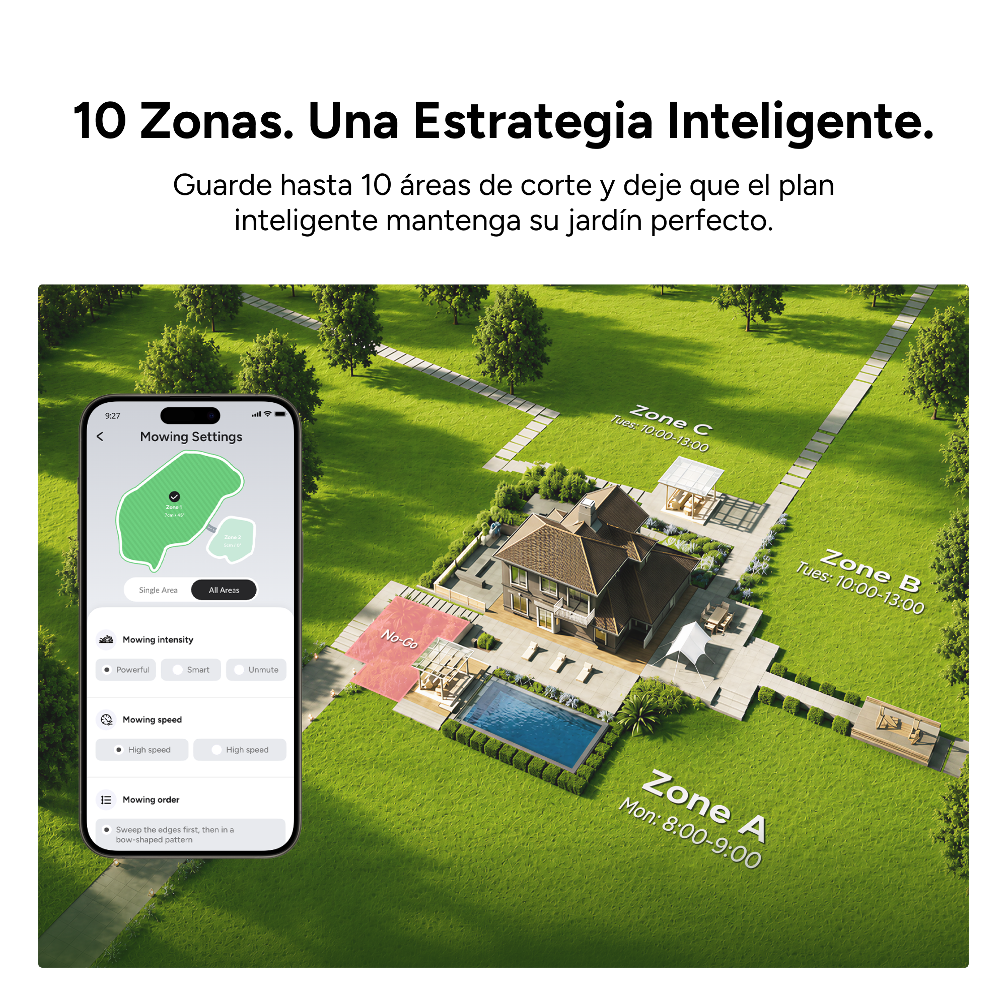 iGarden Z4 Robot Cortacésped Inteligente sin Cable Inver X Serie Z — RTK + IA, hasta 1500 m²