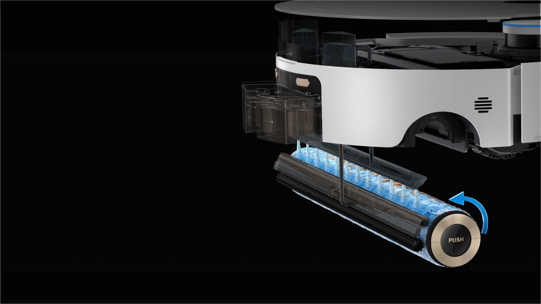 2. Esfrega e limpa com o rolo de alta velocidade