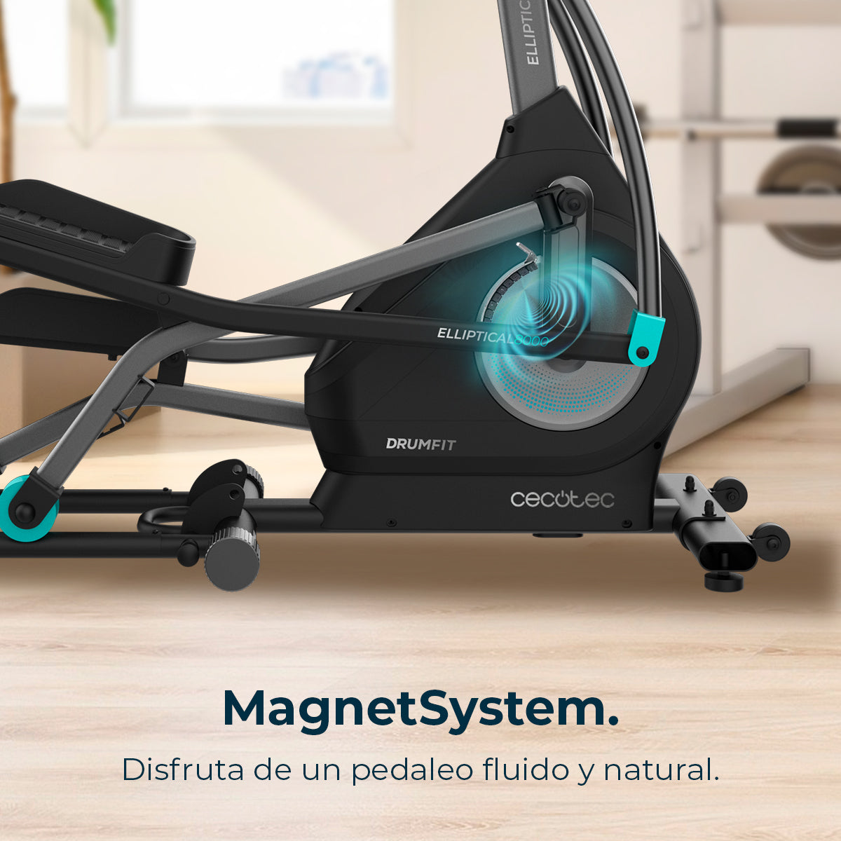 Cecotec Drumfit Elliptical 8000 Motor Pro Con Volante de Inercia 8 kg Resistencia Ajustable Kinomap