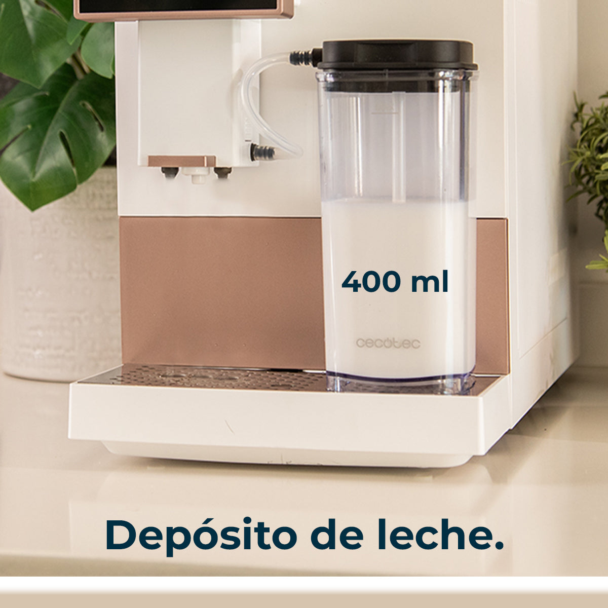 Cecotec Compactccino Cafetera Superautomática Blanco Rosa Espresso Americano Cappuccino