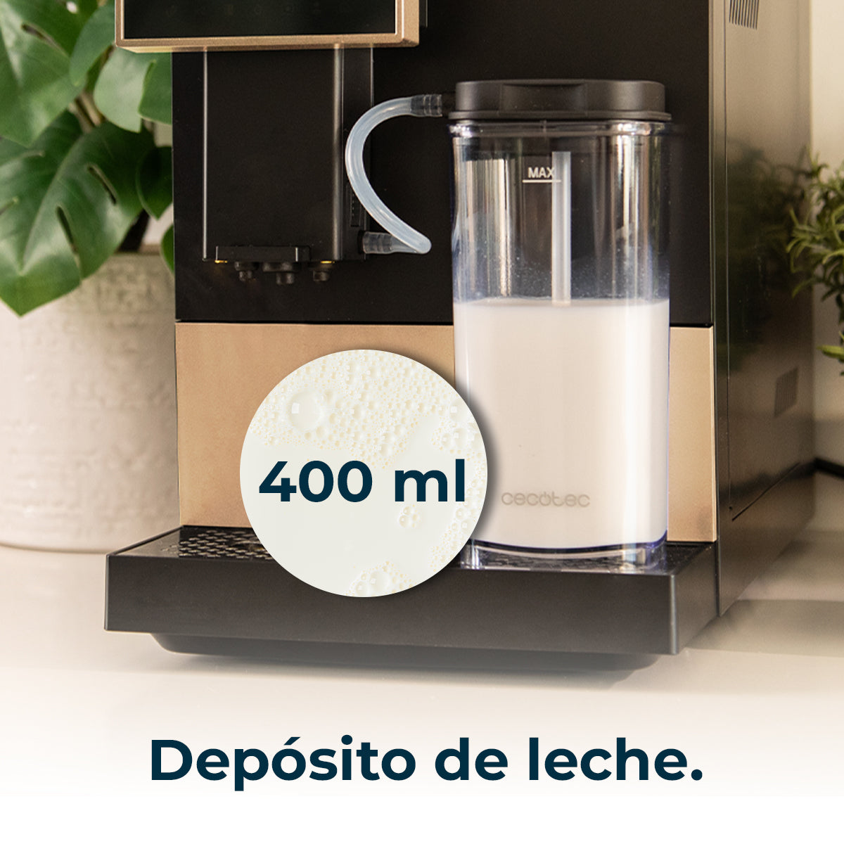 Cecotec Cremmaet Compactccino Black Rose Cafetera Automática de Grano con Molinillo Integrado y Menú Personalizable