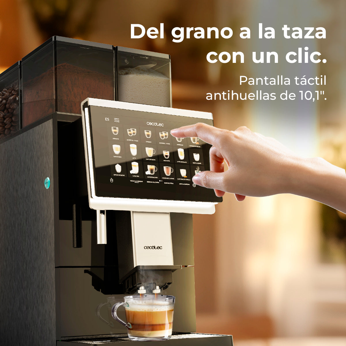 Cecotec Cremmaet Lounge Maquina de Café Superautomatico para Oficina con 35 Bebidas y Opcion DIY