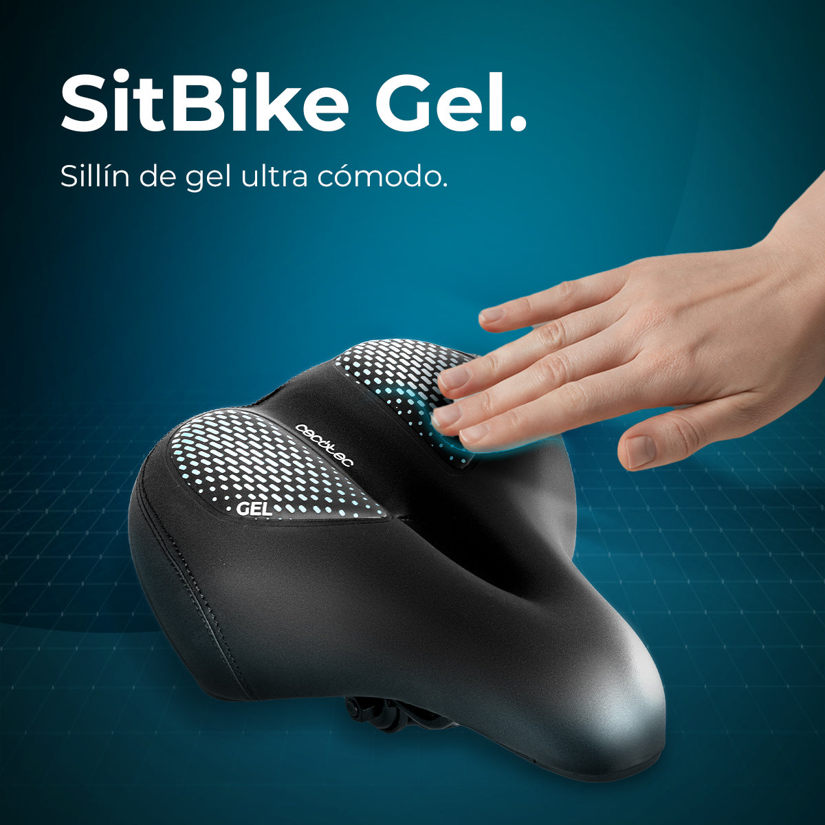 Cecotec DrumFit SitBike Sillín De Gel Con Canal Central Negro Diseño Ergonómico Para Entrenamientos Largos