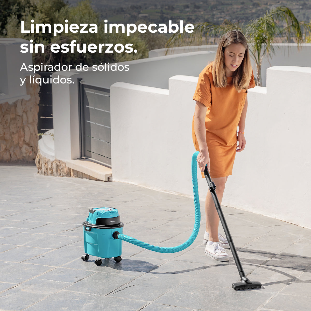 Cecotec Conga Rockstar Aspirateur Humide Sec Compact Turquoise Pour Jardin Solides et Liquides Filtre Double