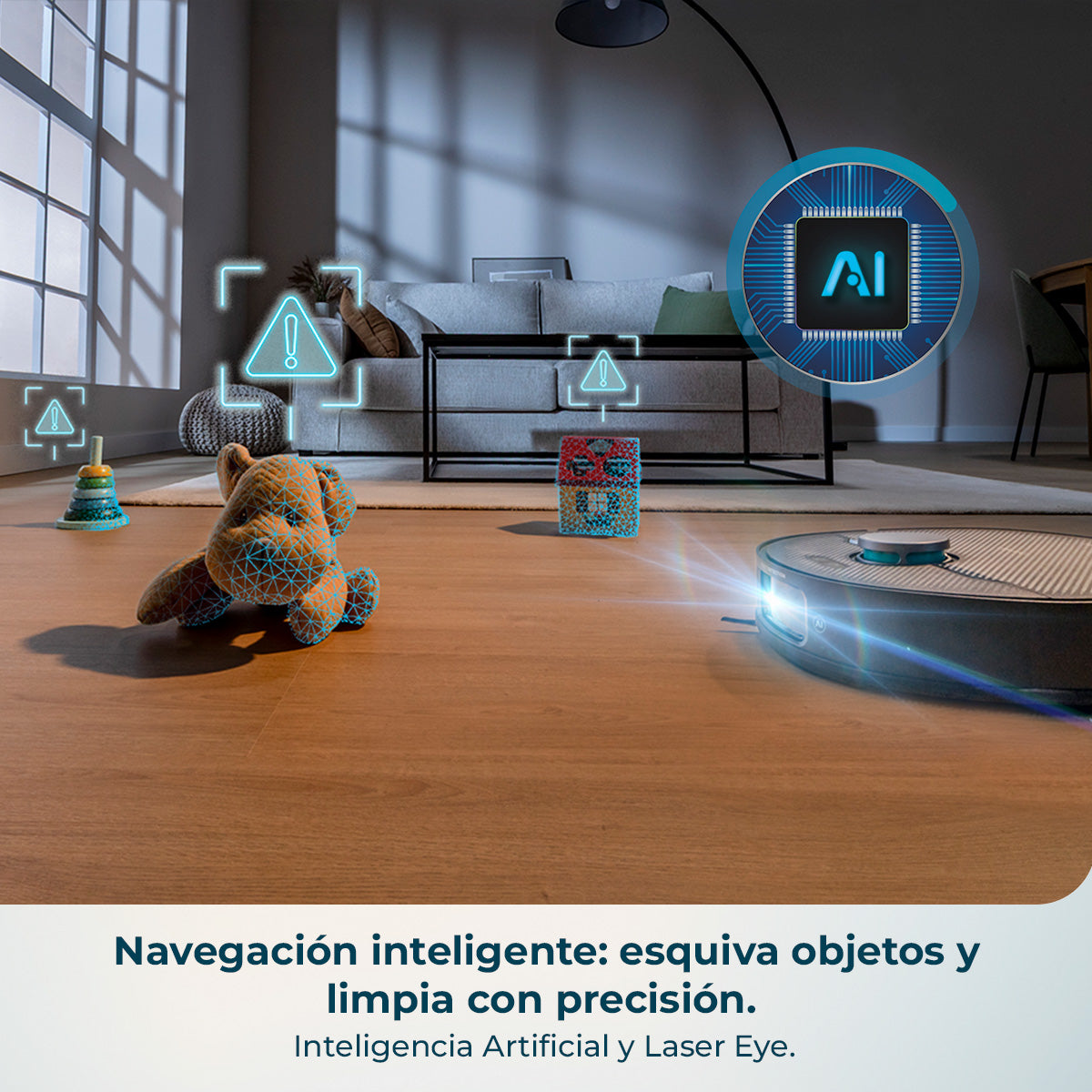 Cecotec Conga X70 Robot Aspirateur avec IA et Laser Eye pour Cartographie Précise et Navigation Intelligente