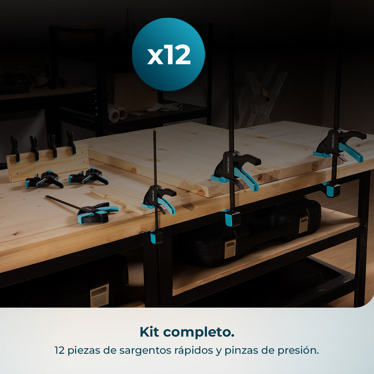 Cecotec StrongComfort 740 Instant Evolution Set 12 Piezas Sargentos de Presión y Pinzas