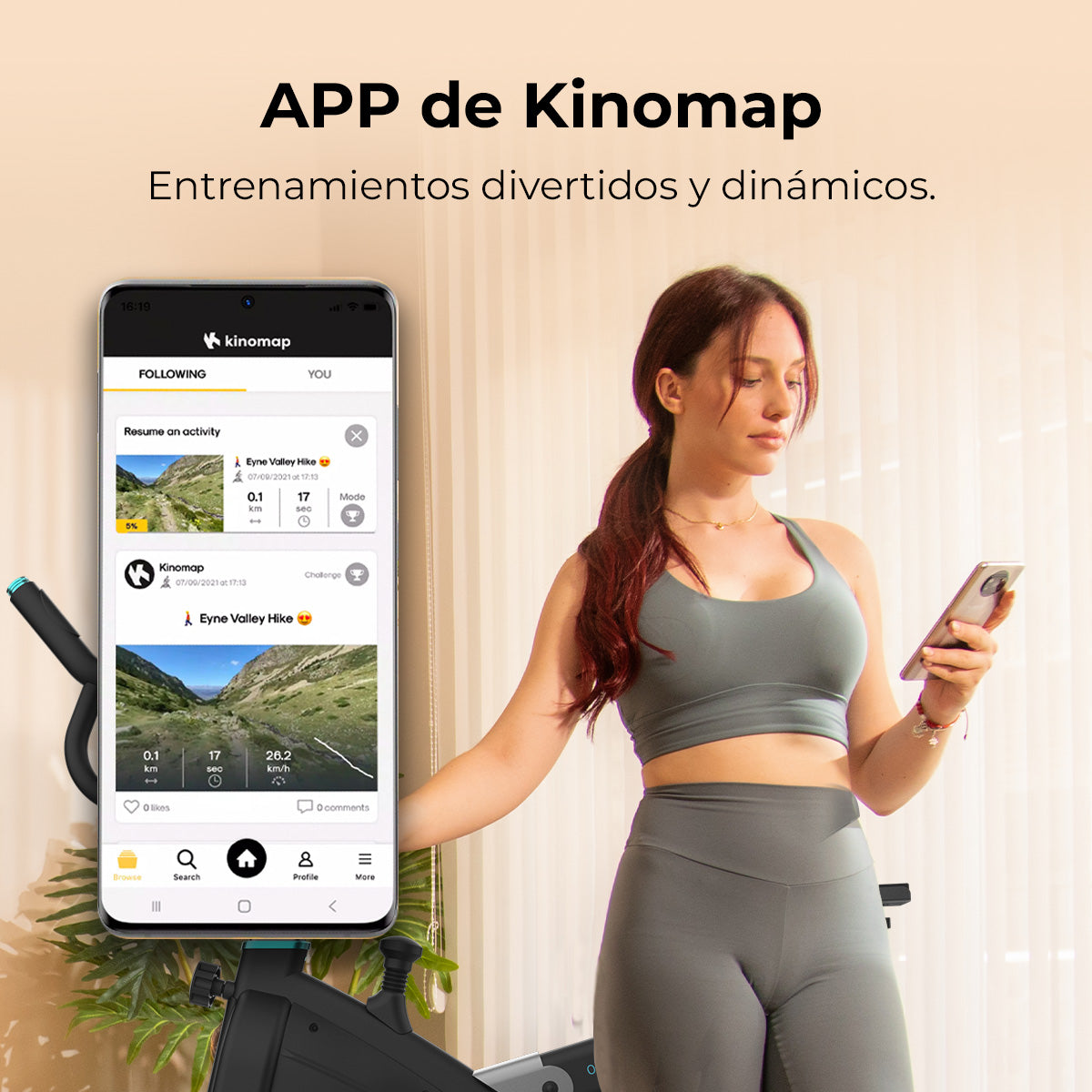 Cecotec DrumFit Indoor 24000 Race Sprint Bicicleta Estacionaria Con Volante 24 Kg Y Kinomap