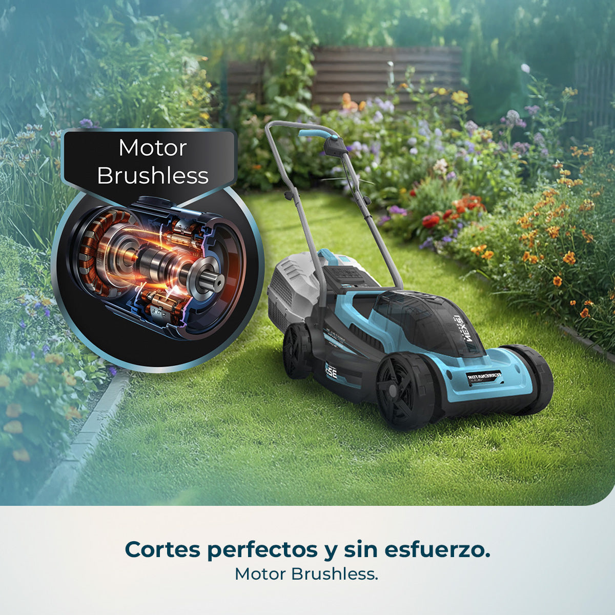 Cecotec Tondeuse à Batterie Terrenator E1 Liberty avec Moteur Brushless et Largeur de Coupe de 32 cm
