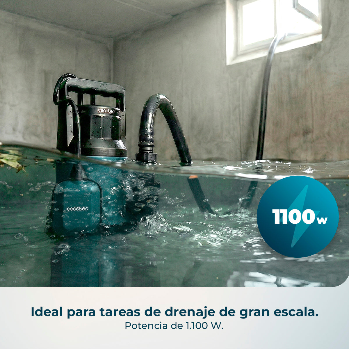 Cecotec Pompe à Eau Axike 1100 Dark Puissance 1100 W Débit 16000 Litres par Heure