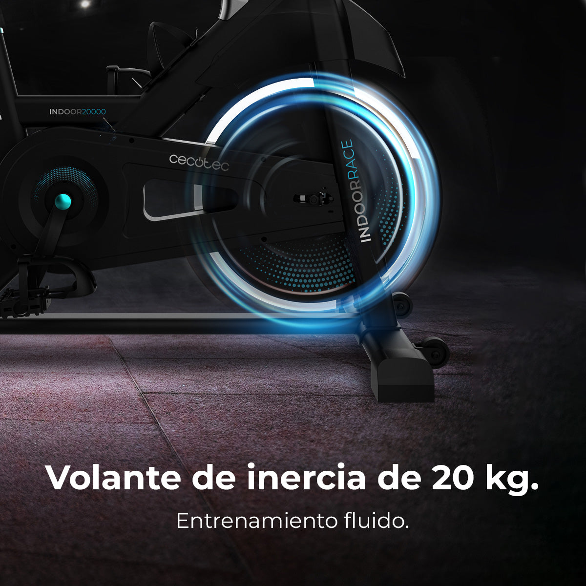 Cecotec DrumFit Indoor 20000 Race Bicicleta Estática con Volante de Inercia 20 Kg y Pantalla LCD con Soporte Dispositivo