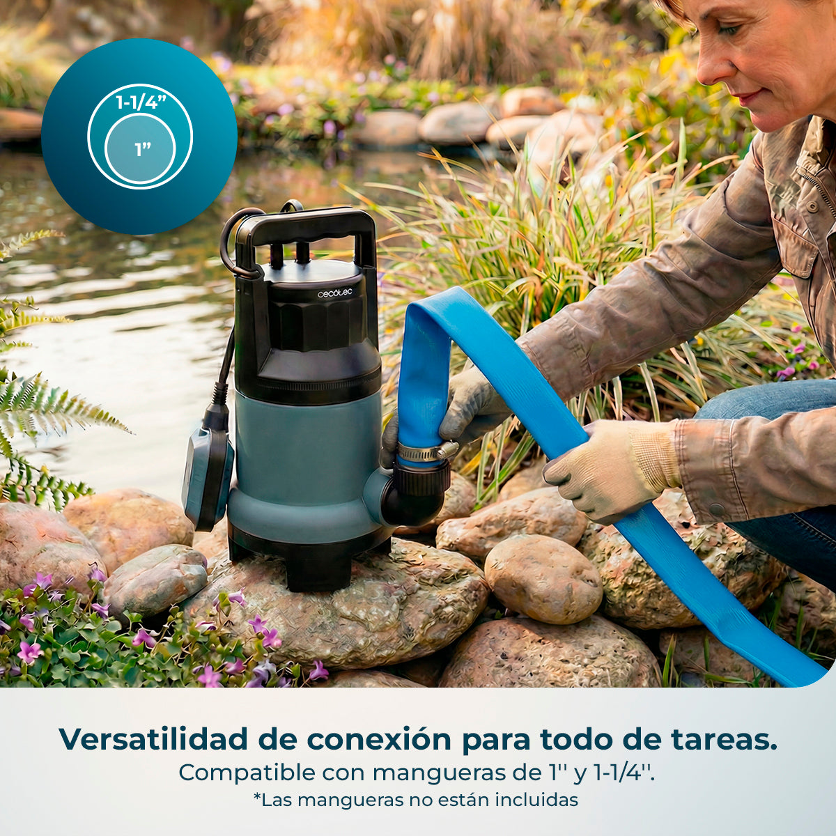 Cecotec Pompe à Eau Axike 1100 Dark Puissance 1100 W Débit 16000 Litres par Heure