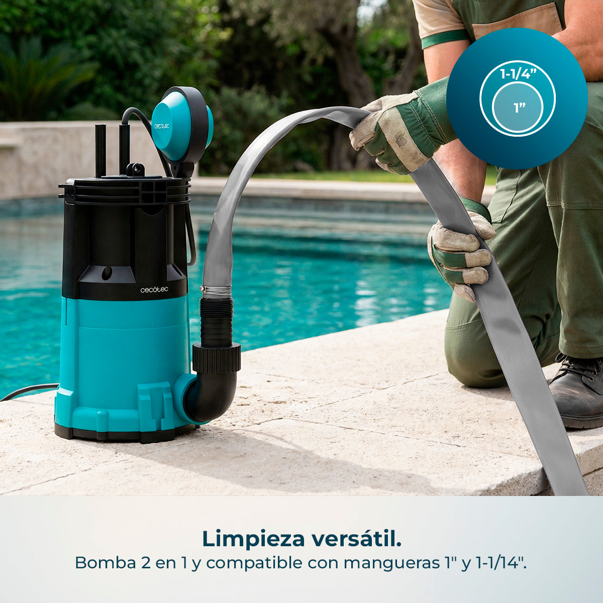 Cecotec Wasserpumpe Axike 750 2 in 1 für sauberes und schmutziges Wasser 14000 L pro Stunde