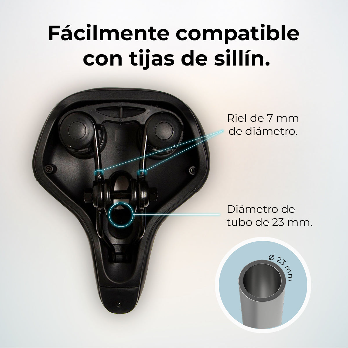 Cecotec DrumFit SitBike Sillín De Gel Con Canal Central Negro Diseño Ergonómico Para Entrenamientos Largos