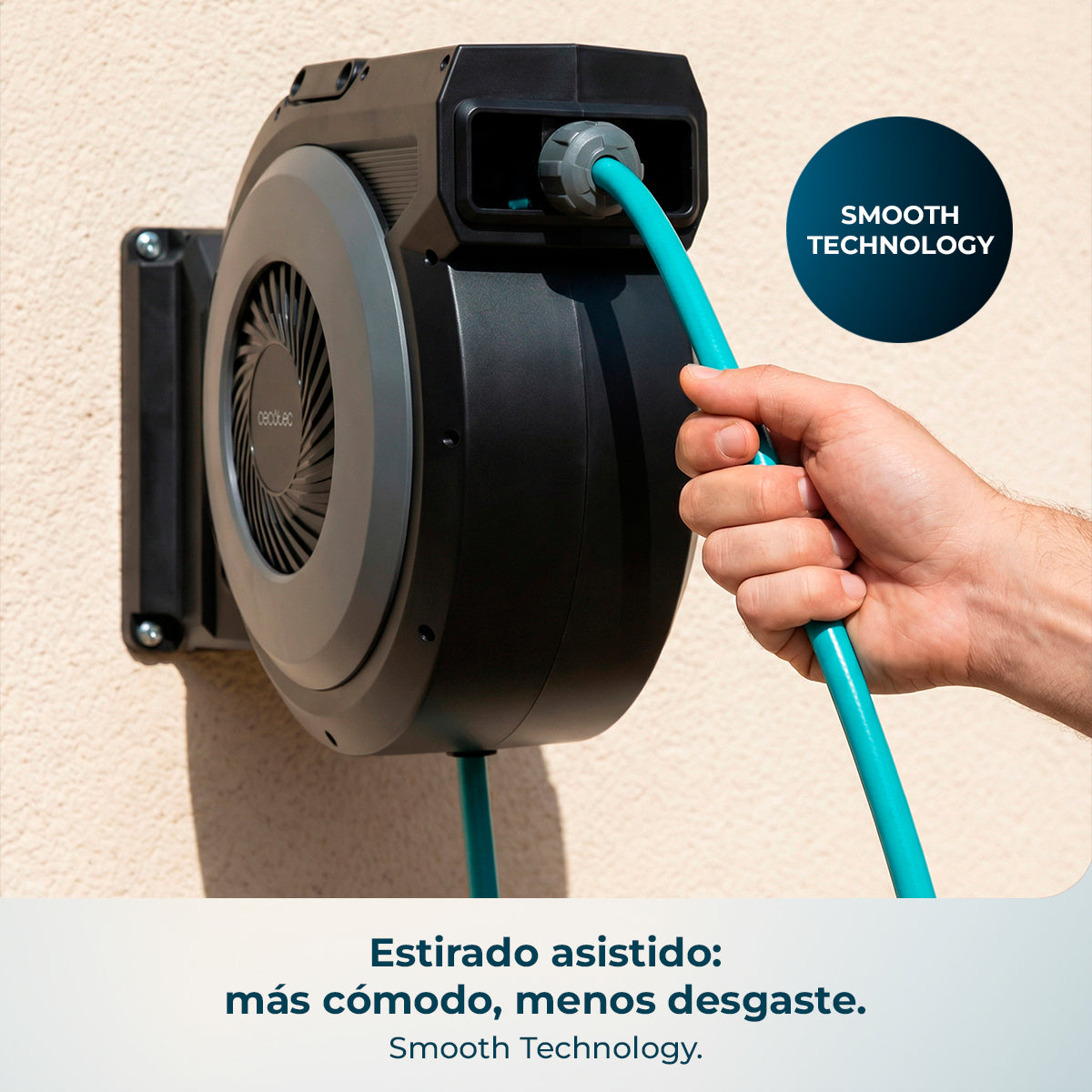 Cecotec HydroShell 200 Pro Tuyau Rétractable 20 m avec Technologie SlowReturn pour jardins petits et moyens