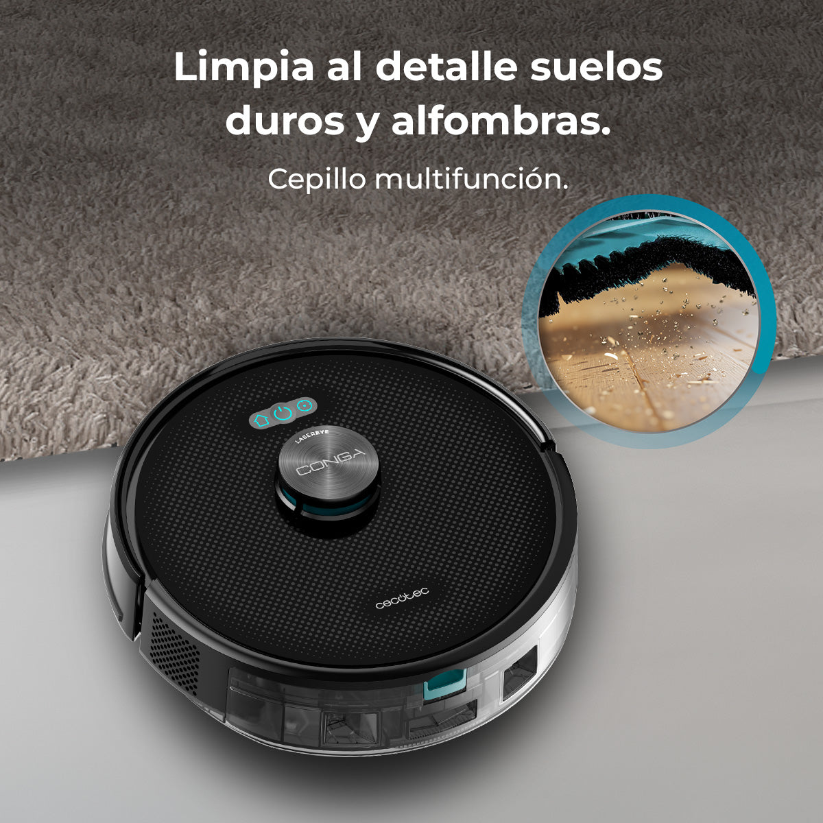 Cecotec Conga M50 Robot Aspirateur Laser Carte Interactive Nettoyage Personnalisé Intelligent