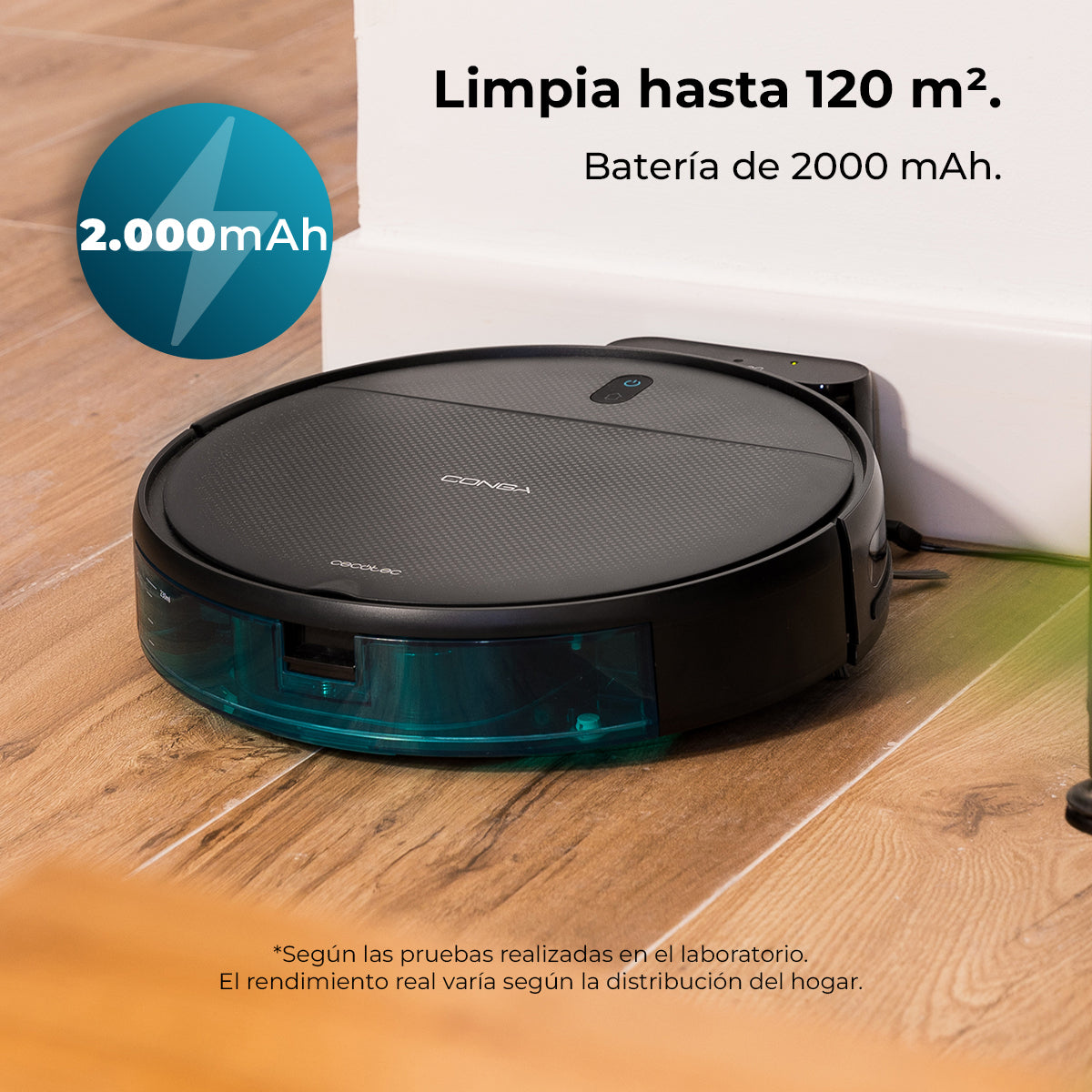 Cecotec Conga M10 Aqua Robot Aspirapolvere 3000 Pa Navigazione Giroscopica Fino a 150 Metri Quadrati Batteria 2000 mAh Mocio