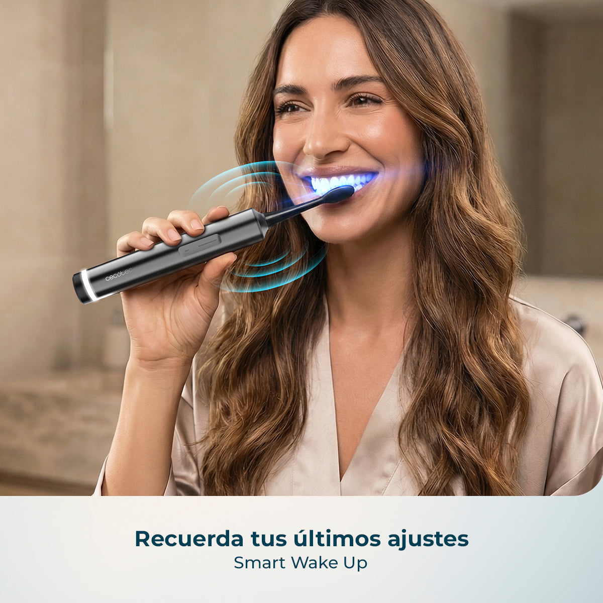 Cecotec ToothCare WhiteTeeth Premium Cepillo Eléctrico Luz Azul Integrada Recargable Cabezales Intercambiables