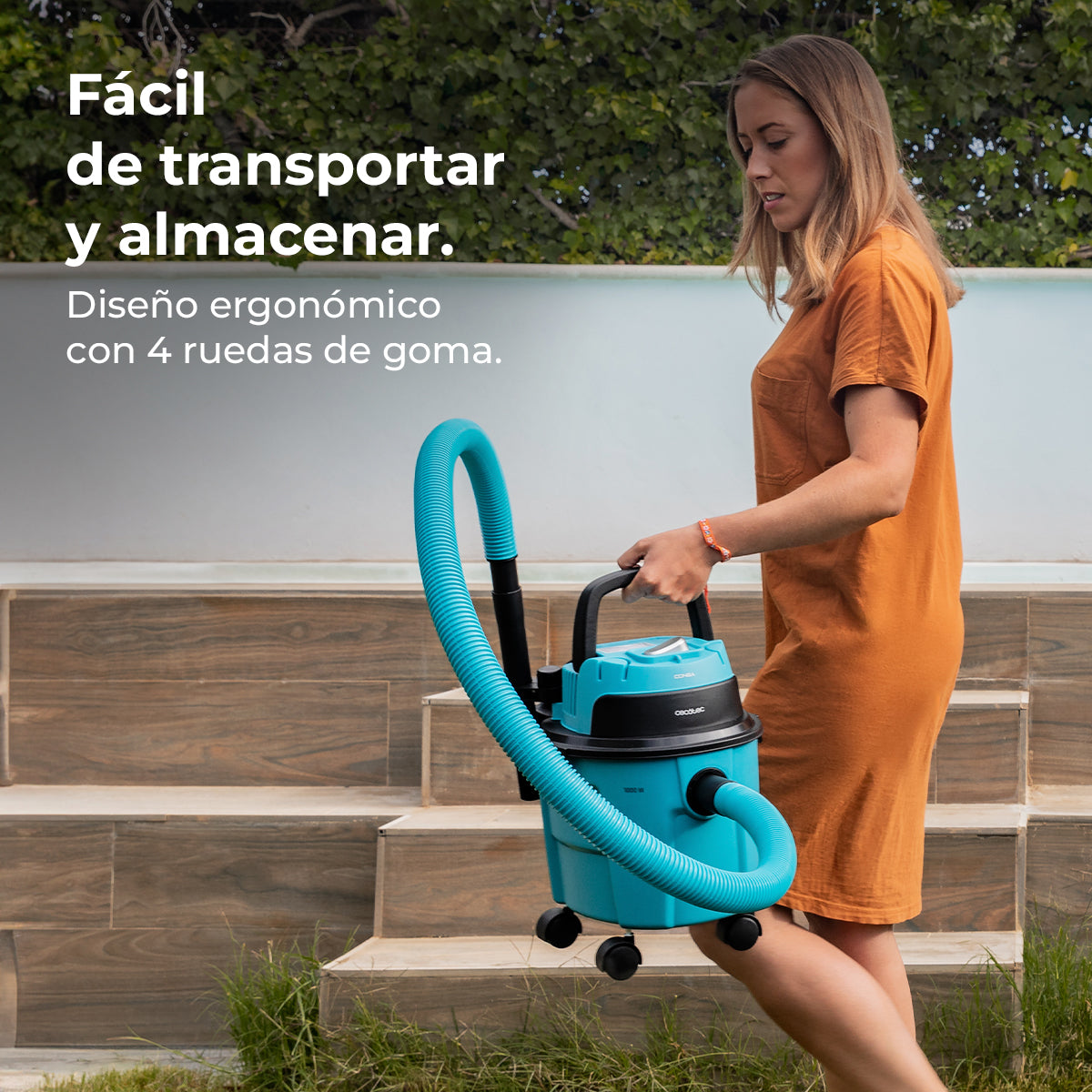 Cecotec Conga Rockstar Aspirateur Humide Sec Compact Turquoise Pour Jardin Solides et Liquides Filtre Double
