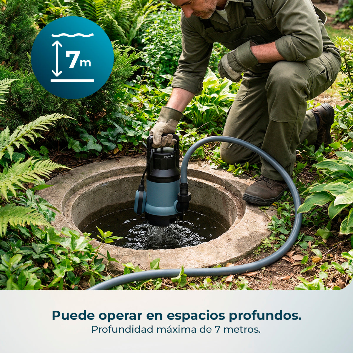 Cecotec Pompe à Eau Axike 1100 Dark Puissance 1100 W Débit 16000 Litres par Heure