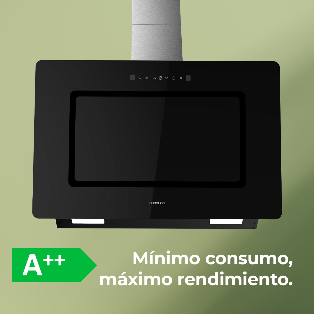 Campana Extractora Cecotec Bolero Flux DT 908002 90 Cm Vidrio Negro 800 m3h Energía A