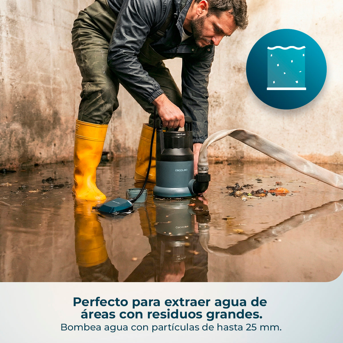 Cecotec Pompe à Eau Axike 1100 Dark Puissance 1100 W Débit 16000 Litres par Heure