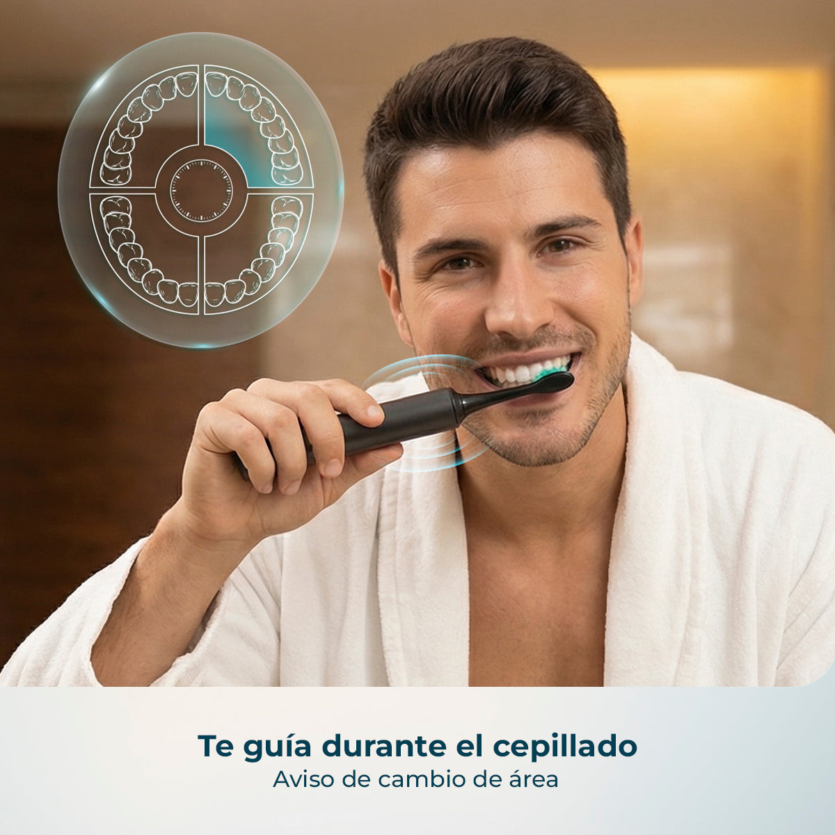 Cecotec ToothCare WhiteTeeth Premium Cepillo Eléctrico Luz Azul Integrada Recargable Cabezales Intercambiables